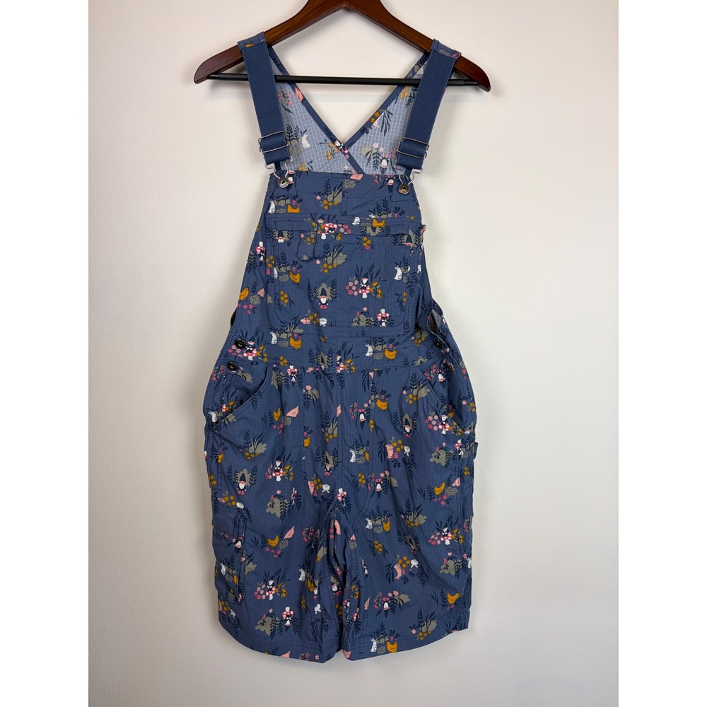 Duluth Trading Shortalls Small Heirloom Gardening Blue Gnome Farm Short Overalls